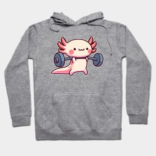 axolotl funny weight Lifting Hoodie